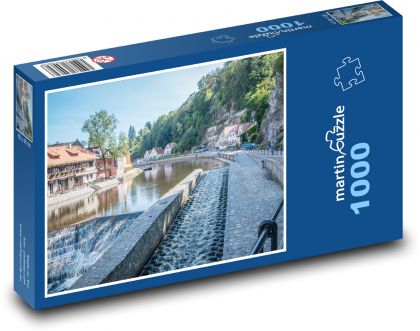 Český Krumlov - rieka Vltava - Puzzle 1000 dielikov, rozmer 60x46 cm