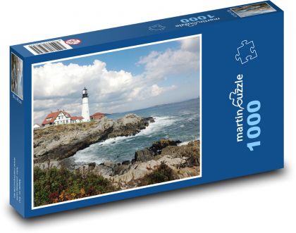 Latarnia morska - wybrzeże Anglii - Puzzle 1000 elementów, rozmiar 60x46 cm