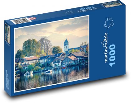 Niemiecka wioska - zachód słońca - Puzzle 1000 elementów, rozmiar 60x46 cm
