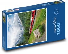 Vlak na horách - Švýcarsko Puzzle 1000 - 60x46 cm