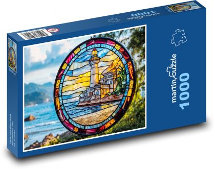 Lighthouse - stained glass - Puzzle 1000 pieces, size 60x46 cm 