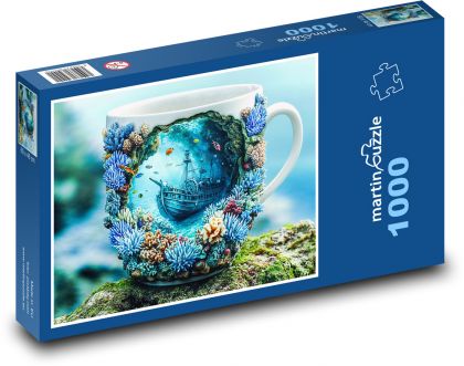 Džbánek - loď, podvodní svět - puzzle 1000 dílků