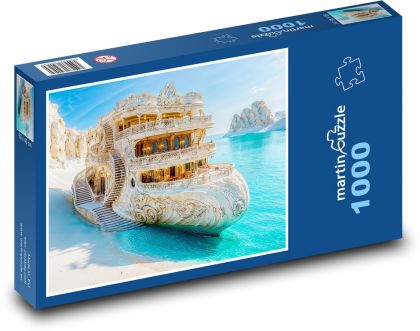 Luxusná loď na pláži - Puzzle 1000 dielikov, rozmer 60x46 cm