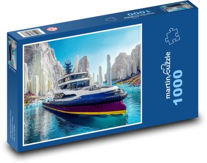 Futurystyczna łódź - jacht - Puzzle 1000 elementów, rozmiar 60x46 cm