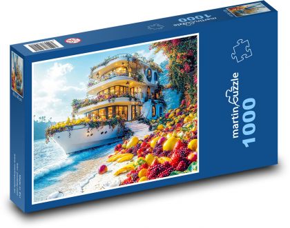Beach Yacht with Fruits - Puzzle 1000 pieces, size 60x46 cm 