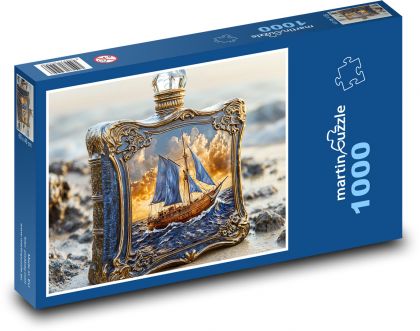 Boat - bottle, ornament - Puzzle 1000 pieces, size 60x46 cm 