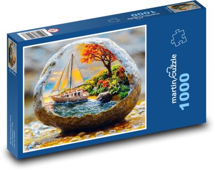 Sailboat - balls - Puzzle 1000 pieces, size 60x46 cm 