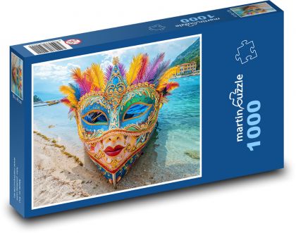 Gondola - Benátska maska - Puzzle 1000 dielikov, rozmer 60x46 cm