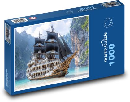 Loď s černými plachtami - puzzle 1000 dílků