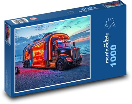 Plážové auto - Puzzle 1000 dielikov, rozmer 60x46 cm