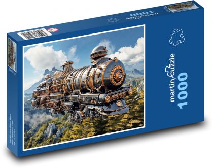 Pociąg - lokomotywa - Puzzle 1000 elementów, rozmiar 60x46 cm