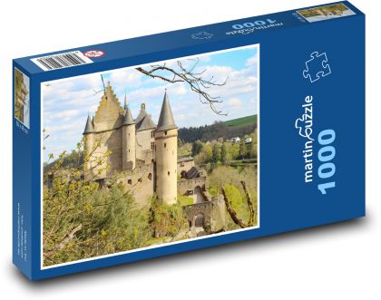 Lucemburk - hrad Vianden - Puzzle 1000 dílků, rozměr 60x46 cm