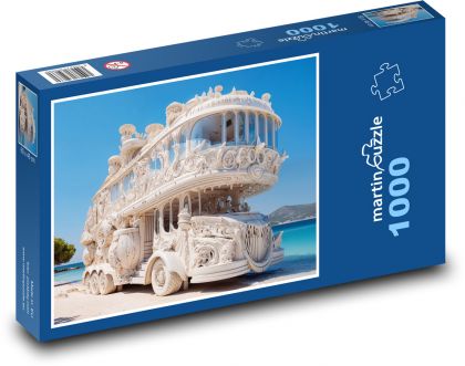Bus by the sea - Puzzle 1000 pieces, size 60x46 cm 