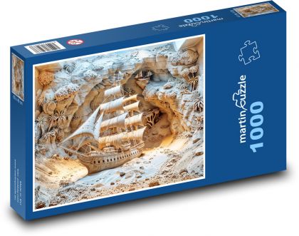 Jaskynný čln - Puzzle 1000 dielikov, rozmer 60x46 cm