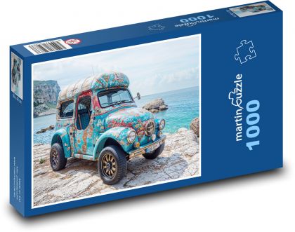 Retro car - Puzzle 1000 pieces, size 60x46 cm 
