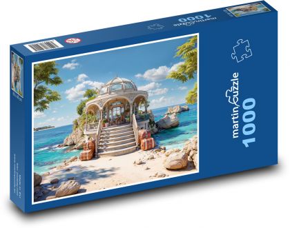 Altana na plaży - Puzzle 1000 elementów, rozmiar 60x46 cm