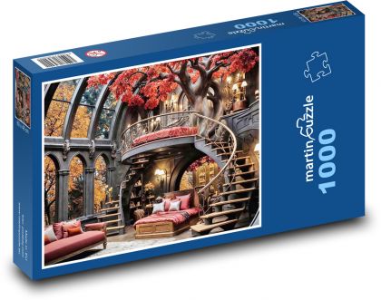 Luxusná spálňa s posteľou - Puzzle 1000 dielikov, rozmer 60x46 cm