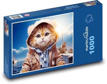 Námornícka mačka - Puzzle 1000 dielikov, rozmer 60x46 cm