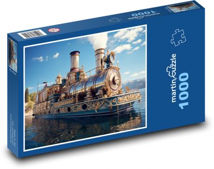 Locomotive - Ship - Puzzle 1000 pieces, size 60x46 cm 