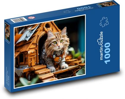 Kočka - kočičí dům - puzzle 1000 dílků