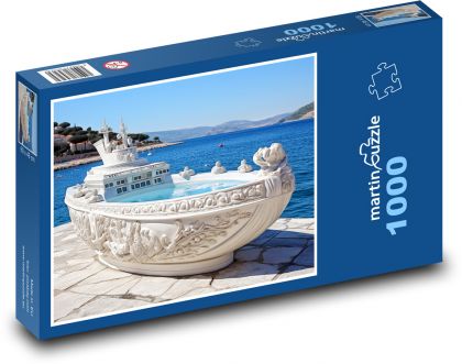 Stone boat by the sea - Puzzle 1000 pieces, size 60x46 cm 