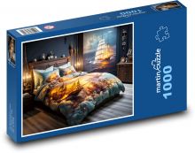 Postel - lodě Puzzle 1000 dílků - 60 x 46 cm
