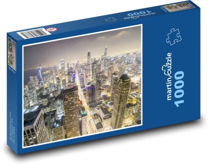 Chicago at night - panorama - Puzzle 1000 pieces, size 60x46 cm 