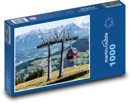 Cable Car - Alps - Puzzle 1000 pieces, size 60x46 cm 