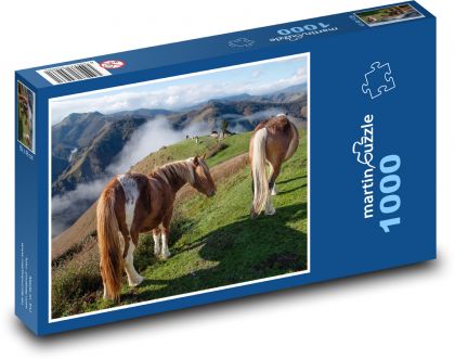 Kôň - lúka - Puzzle 1000 dielikov, rozmer 60x46 cm