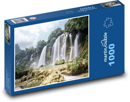 Les - vodopád - puzzle 1000 dílků