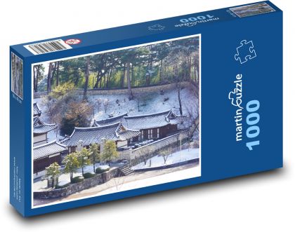 Korea - domy - Puzzle 1000 dílků, rozměr 60x46 cm