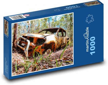Spálené auto - terénne auto - Puzzle 1000 dielikov, rozmer 60x46 cm