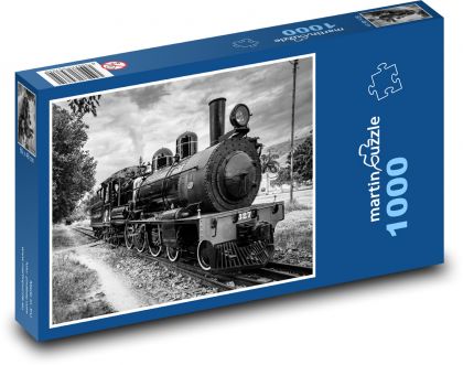 Železnica - parná lokomotíva - Puzzle 1000 dielikov, rozmer 60x46 cm