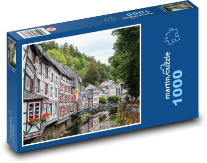 Mesto - Monschau, architektúra - Puzzle 1000 dielikov, rozmer 60x46 cm