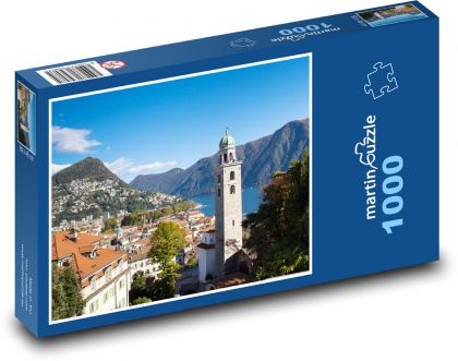 Lugano - Švýcarsko - Puzzle 1000 dílků, rozměr 60x46 cm
