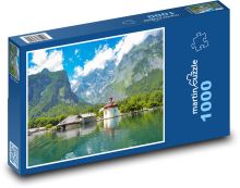 Klášter - jezero Königssee, Německo Puzzle 1000 - 60x46 cm