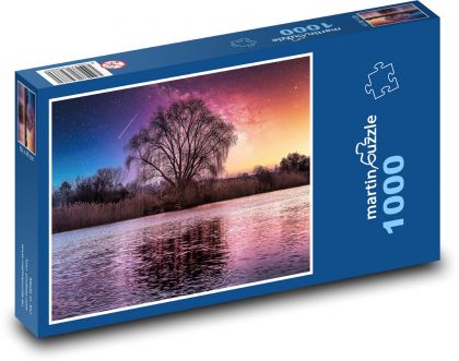 Rzeka - rozgwieżdżone niebo - Puzzle 1000 elementów, rozmiar 60x46 cm