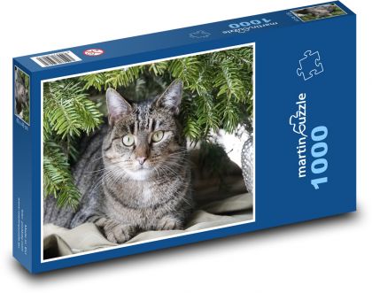 Vánoce - kočka - puzzle 1000 dílků