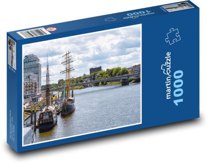 Miasto - port - Puzzle 1000 elementów, rozmiar 60x46 cm