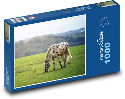 Koń - Łąka - Puzzle 1000 elementów, rozmiar 60x46 cm