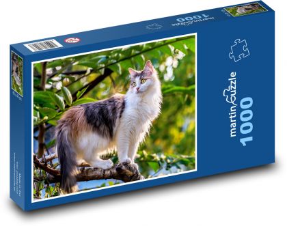 Zwierzę domowe - kot na drzewie - Puzzle 1000 elementów, rozmiar 60x46 cm