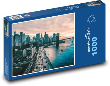 Město - západ slunce - puzzle 1000 dílků