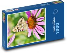 Motýl na květině Puzzle 1000 dílků - 60 x 46 cm