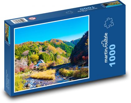 Krajobraz w dolinie - Japonia - Puzzle 1000 elementów, rozmiar 60x46 cm