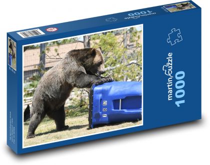 Medvěd a popelnice - puzzle 1000 dílků