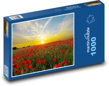 Vlčí máky - pole Puzzle 1000 - 60x46 cm