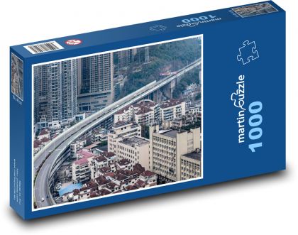 Diaľnica - cesta, Čína - Puzzle 1000 dielikov, rozmer 60x46 cm