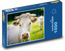 Bílá kráva Puzzle 1000 - 60x46 cm