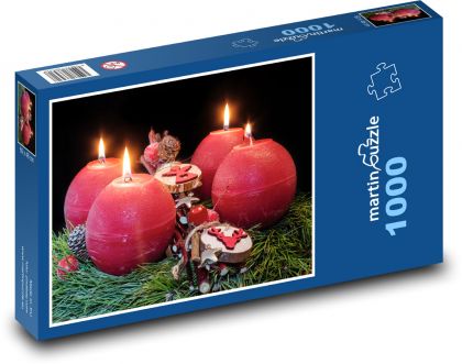 Przysłówkowy wieniec - Boże Narodzenie - Puzzle 1000 elementów, rozmiar 60x46 cm