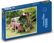 Auto - Pflanzgefäß Puzzle 1000 Teile - 60 x 46 cm
